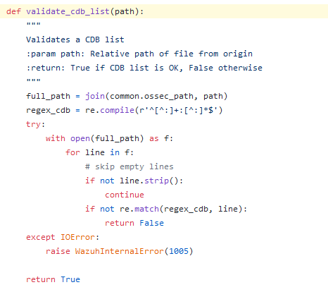the validate_cdb_list function