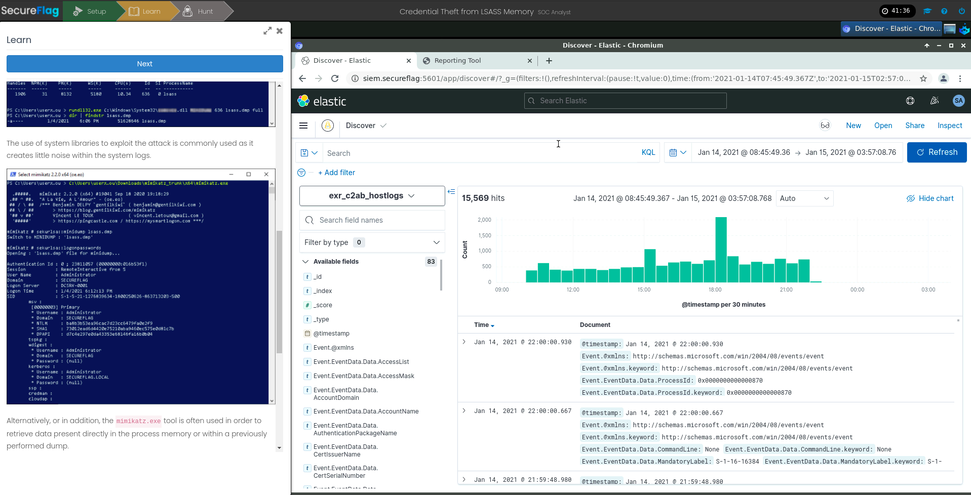 An example of the virtual lab